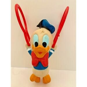 Vintage 1984 Illco Walt Disney Donald Duck Toy on Rings Gymnastic 6" Plastic
